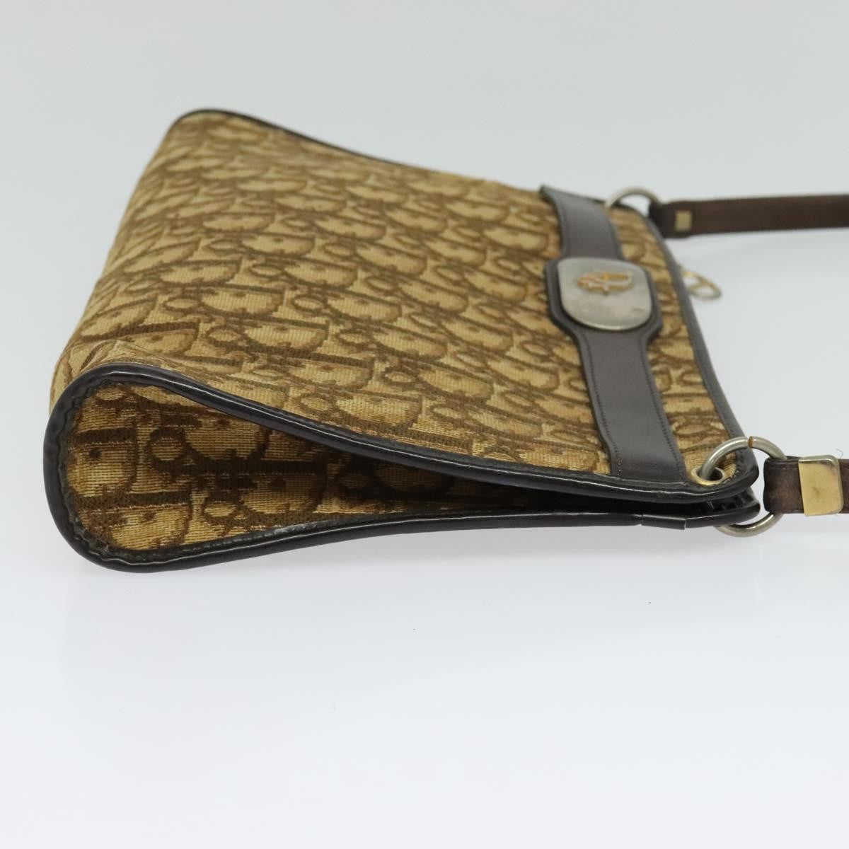 Christian Dior Vintage Trotter Shoulder Bag Canvas Brown Canvas Bag ()