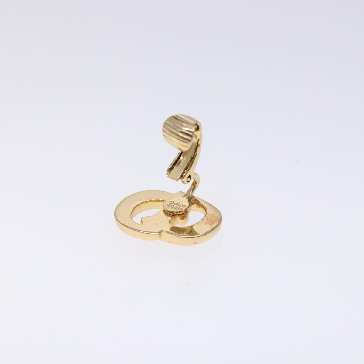Christian Dior Vintage Cd Clip-On Earrings Metal Gold Metal Earrings Jewelry ()