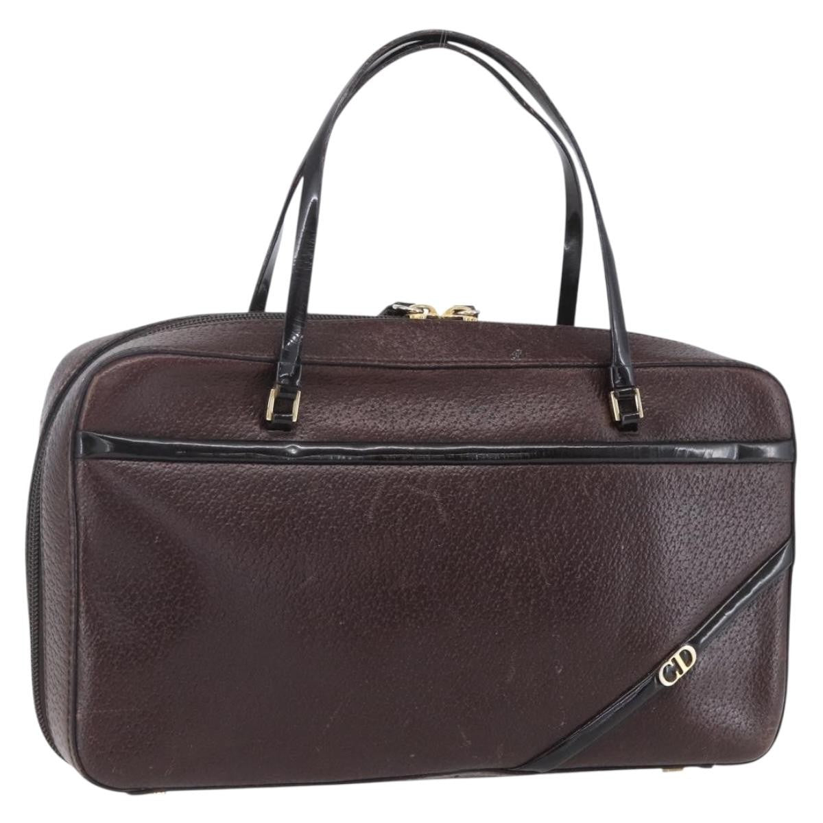 Christian Dior Vintage Cd Handbag Leather Brown Leather Handbag ()