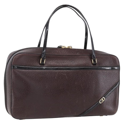 Christian Dior Vintage Cd Handbag Leather Brown Leather Handbag ()