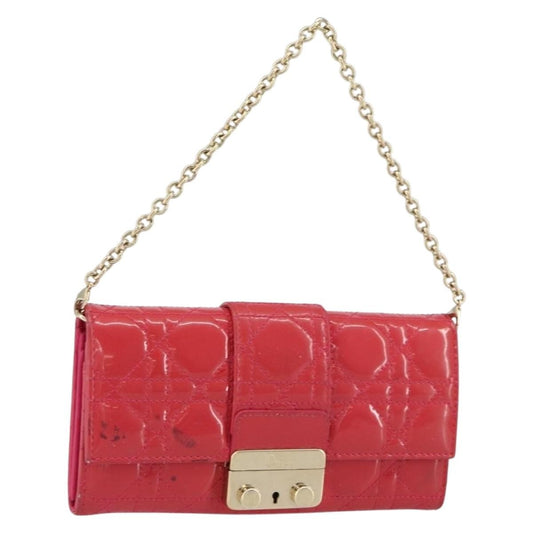 Christian Dior New Lock Pouch Cannage Quilt Patent Pink Patent_Leather Clutche & Pouche Bag ()