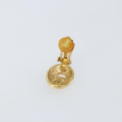 Christian Dior Vintage Cd Clip-On Earrings Metal Gold Metal Earrings Jewelry ()