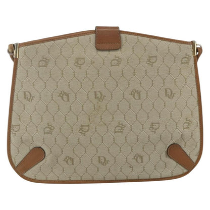 Christian Dior Vintage Honeycomb Shoulder Bag Canvas And Leather Beige Canvas Shoulder Bag Bag ()