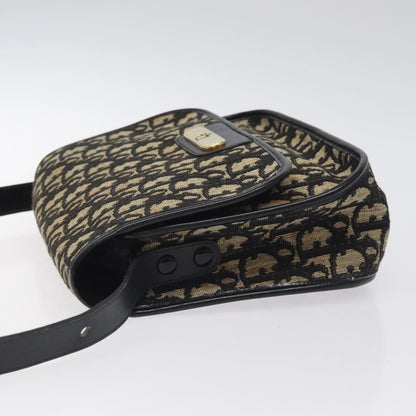 Christian Dior Vintage Flap Crossbody Bag Canvas Black Canvas Shoulder Bag Bag ()