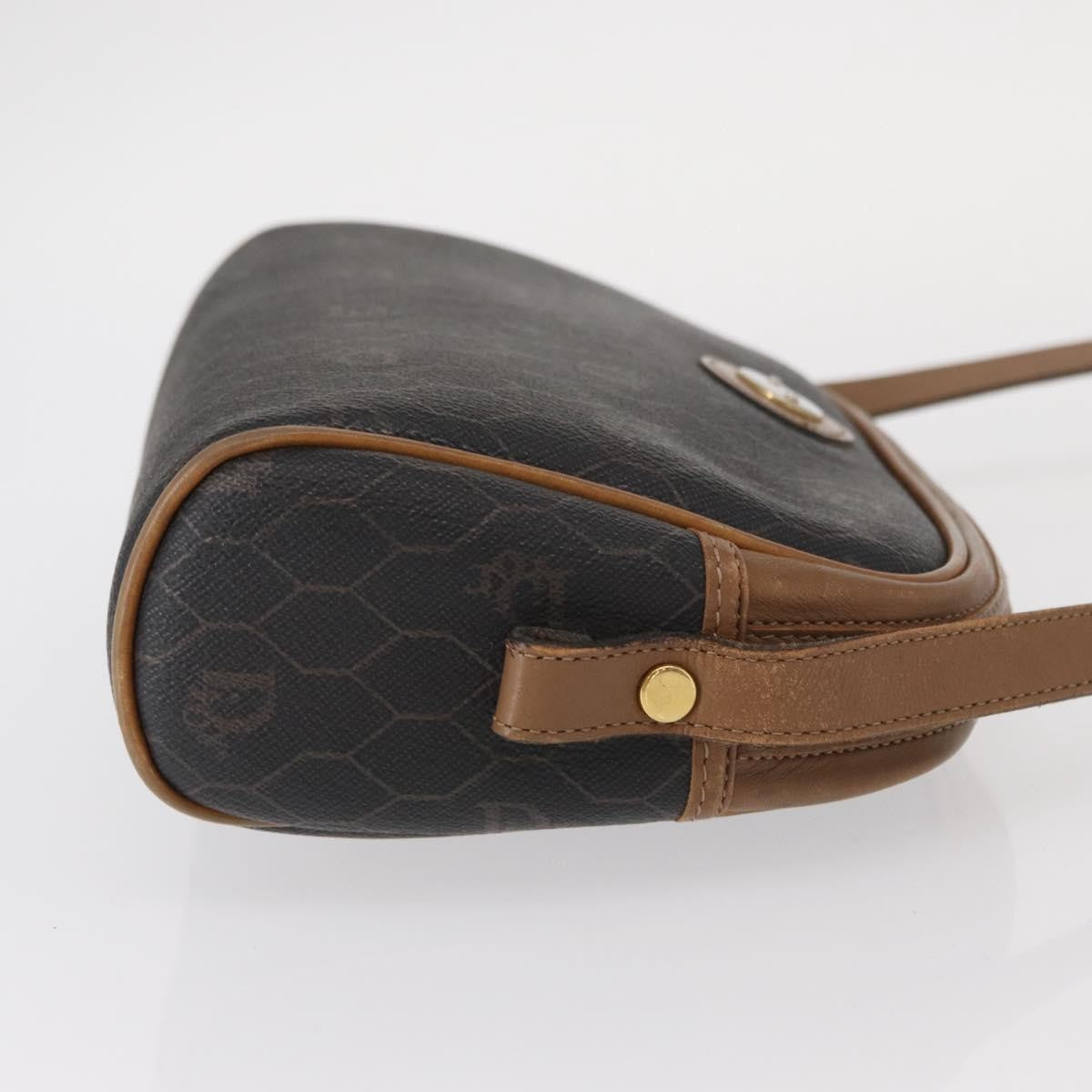 Christian Dior Vintage Honeycomb Shoulder Bag Canvas And Leather Black Canvas Shoulder Bag Bag ()