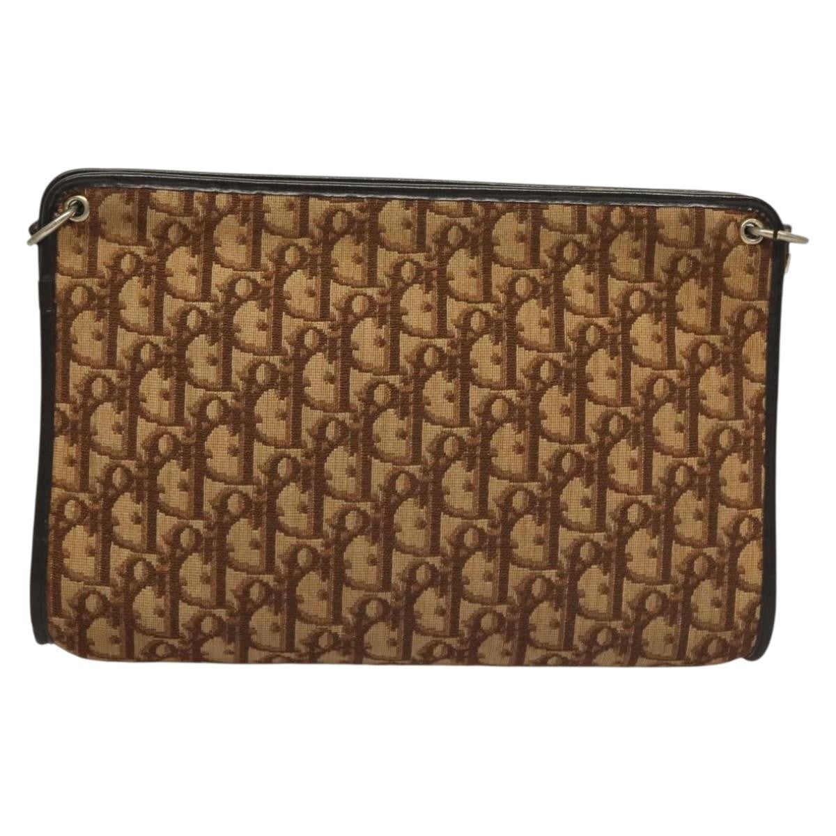 Christian Dior Vintage Trotter Shoulder Bag Canvas Brown Canvas Bag ()
