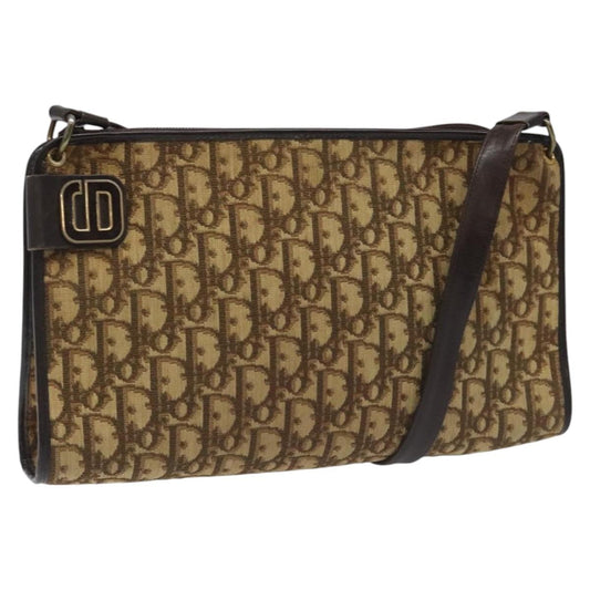 Christian Dior Vintage Trotter Shoulder Bag Canvas Brown Canvas Shoulder Bag Bag ()