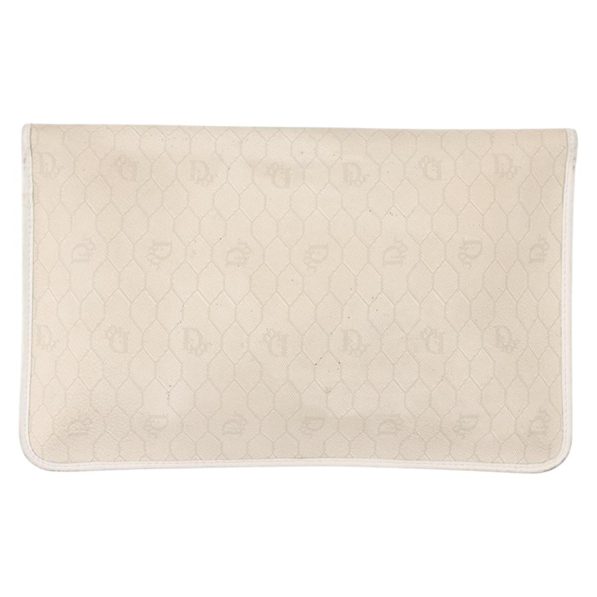 Christian Dior Vintage Honeycomb Clutch Canvas White Canvas Clutche & Pouche Bag ()