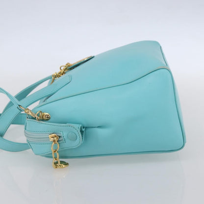 Christian Dior Vintage Handbag Leather Blue Leather Handbag ()