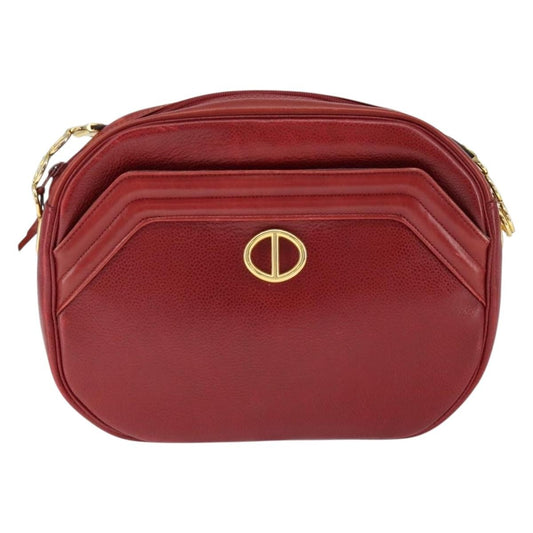 Christian Dior Vintage Shoulder Bag Leather Red Leather Shoulder Bag Bag ()