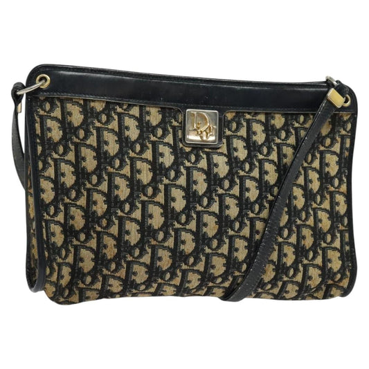 Christian Dior Vintage Trotter Shoulder Bag Canvas Navy Canvas Bag ()