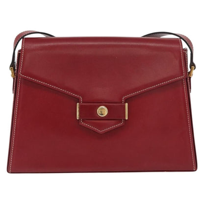 Christian Dior Vintage Cd Logo Shoulder Bag Leather Red Leather Shoulder Bag Bag ()