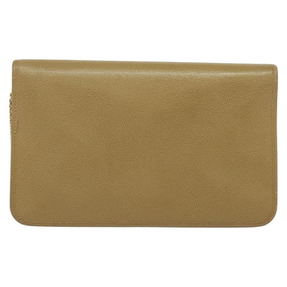 Christian Dior Vintage Chain Flap Shoulder Bag Leather Beige Leather Shoulder Bag Bag ()