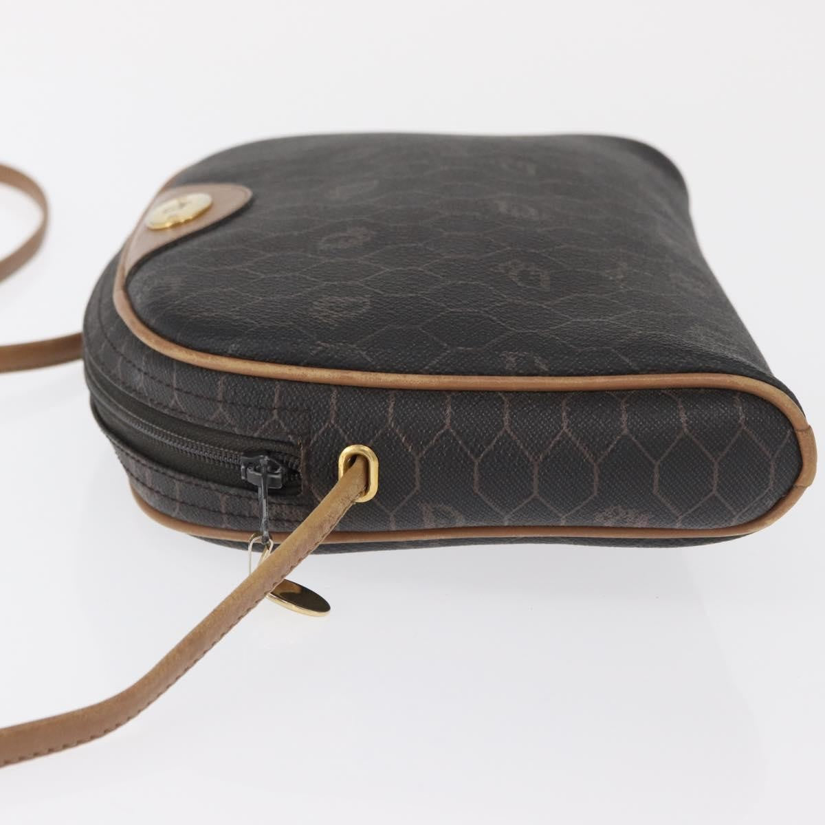 Christian Dior Vintage Honeycomb Shoulder Bag Canvas And Leather Black Canvas Shoulder Bag Bag ()