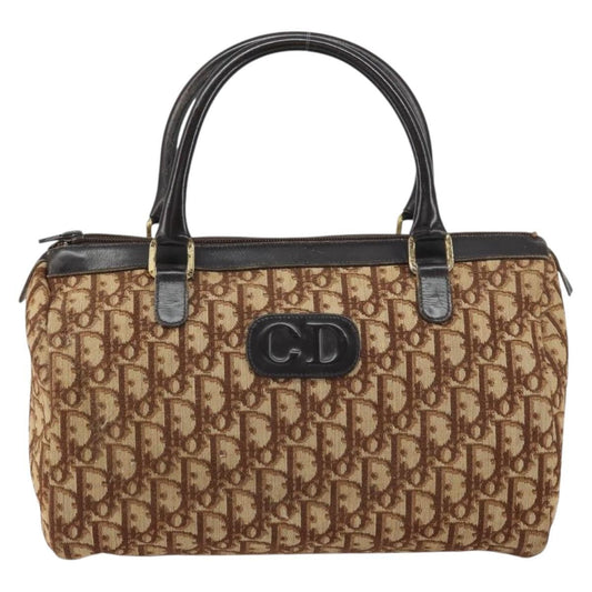 Christian Dior Vintage Cd Trotter Handbag Canvas Brown Canvas Handbag ()