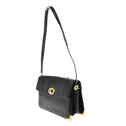 Christian Dior Vintage Cd Flap Shoulder Bag Leather Black Leather Shoulder Bag Bag ()