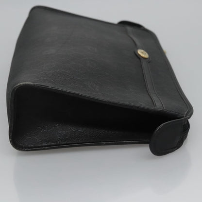 Christian Dior Vintage Honeycomb Zip Pouch Coated Canvas Black Canvas Clutche & Pouche Bag ()