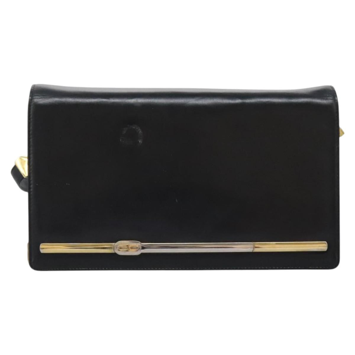 Christian Dior Vintage Shoulder Bag Leather Black Leather Shoulder Bag Bag ()