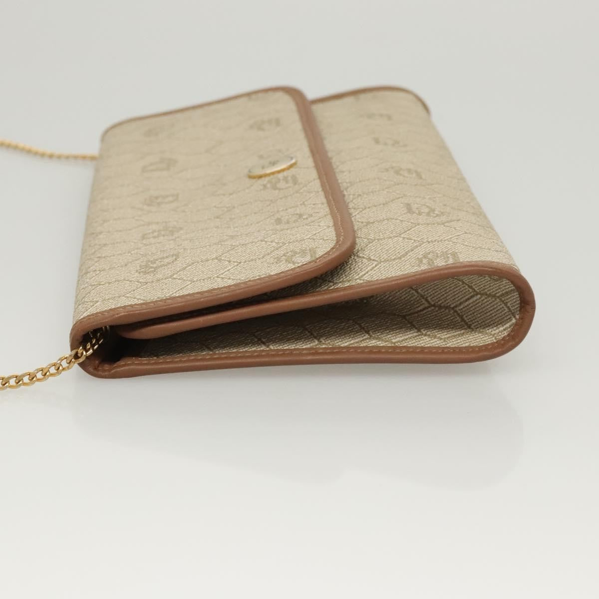Christian Dior Vintage Honeycomb Chain Canvas Beige Canvas Shoulder Bag Bag ()
