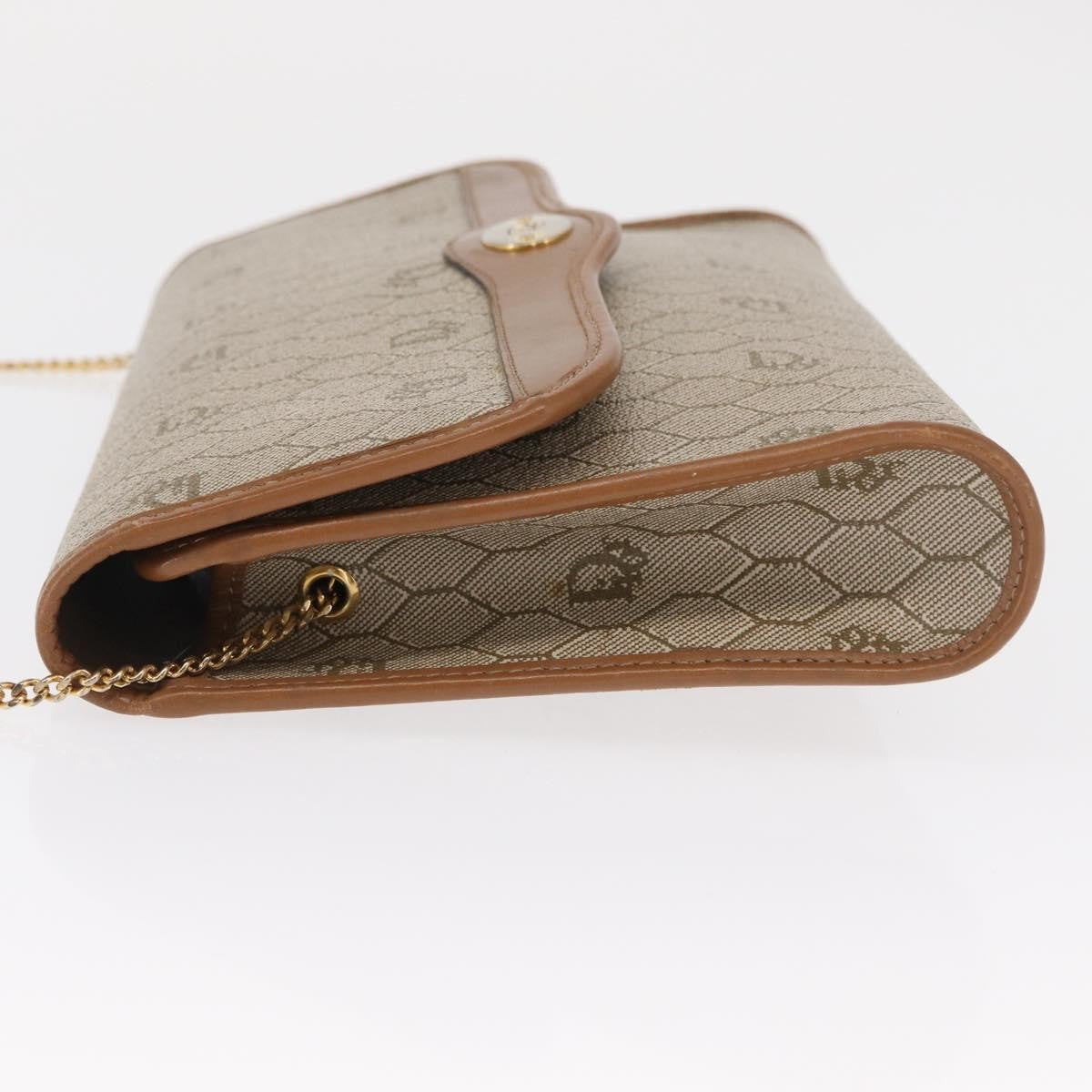 Christian Dior Vintage Honeycomb Chain Canvas Beige Pvc Shoulder Bag Bag ()