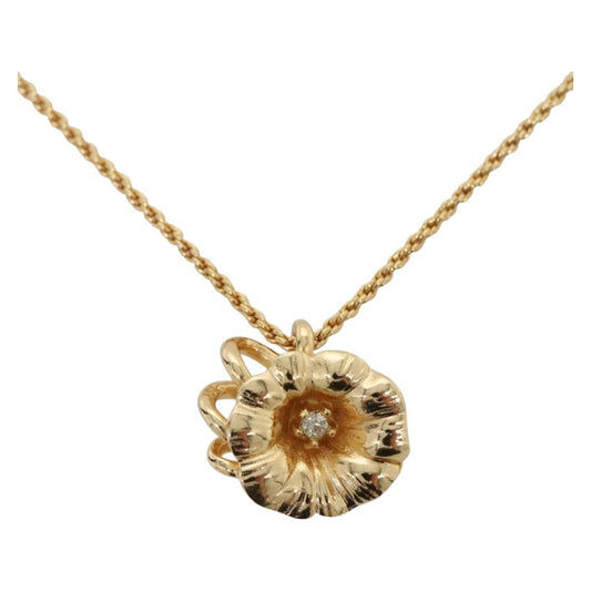 Christian Dior Logo Flower Necklace Metal Gold Metal Jewelry ()