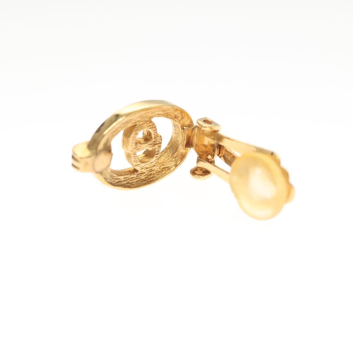 Christian Dior Petite Cd Round Earrings Metal And Crystals Gold Metal Earrings Jewelry ()