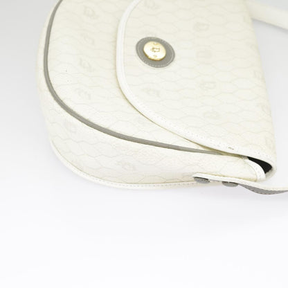 Christian Dior Vintage Honeycomb Shoulder Bag Canvas White Canvas Bag ()