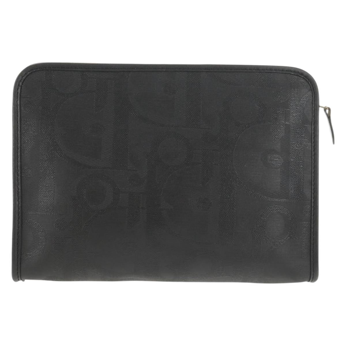 Christian Dior Vintage Trotter Pouch Diorissimo Canvas Black Pvc Clutche & Pouche Bag ()