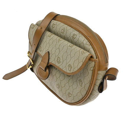 Christian Dior Vintage Honeycomb Shoulder Bag Canvas And Leather Beige Canvas Shoulder Bag Bag ()