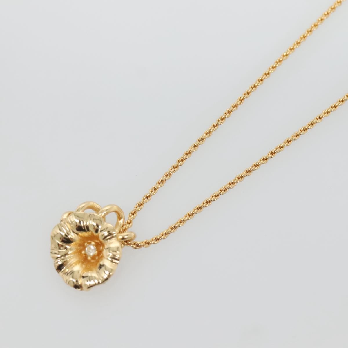Christian Dior Logo Flower Necklace Metal Gold Metal Jewelry ()