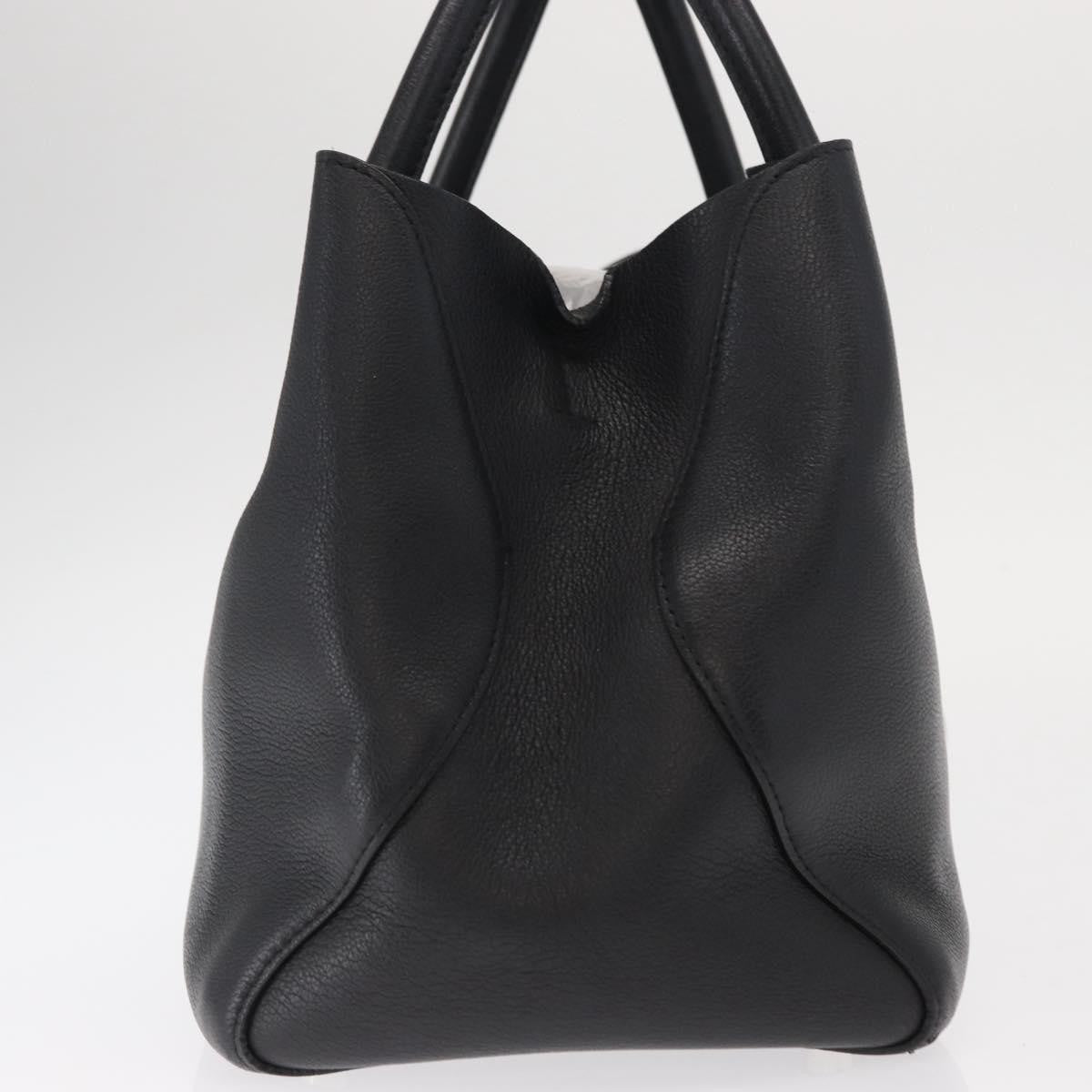 Christian Dior Open Bar Bag Leather Black Leather Handbag ()