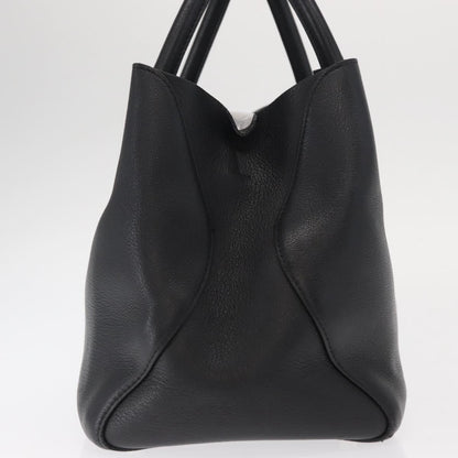 Christian Dior Open Bar Bag Leather Black Leather Handbag ()