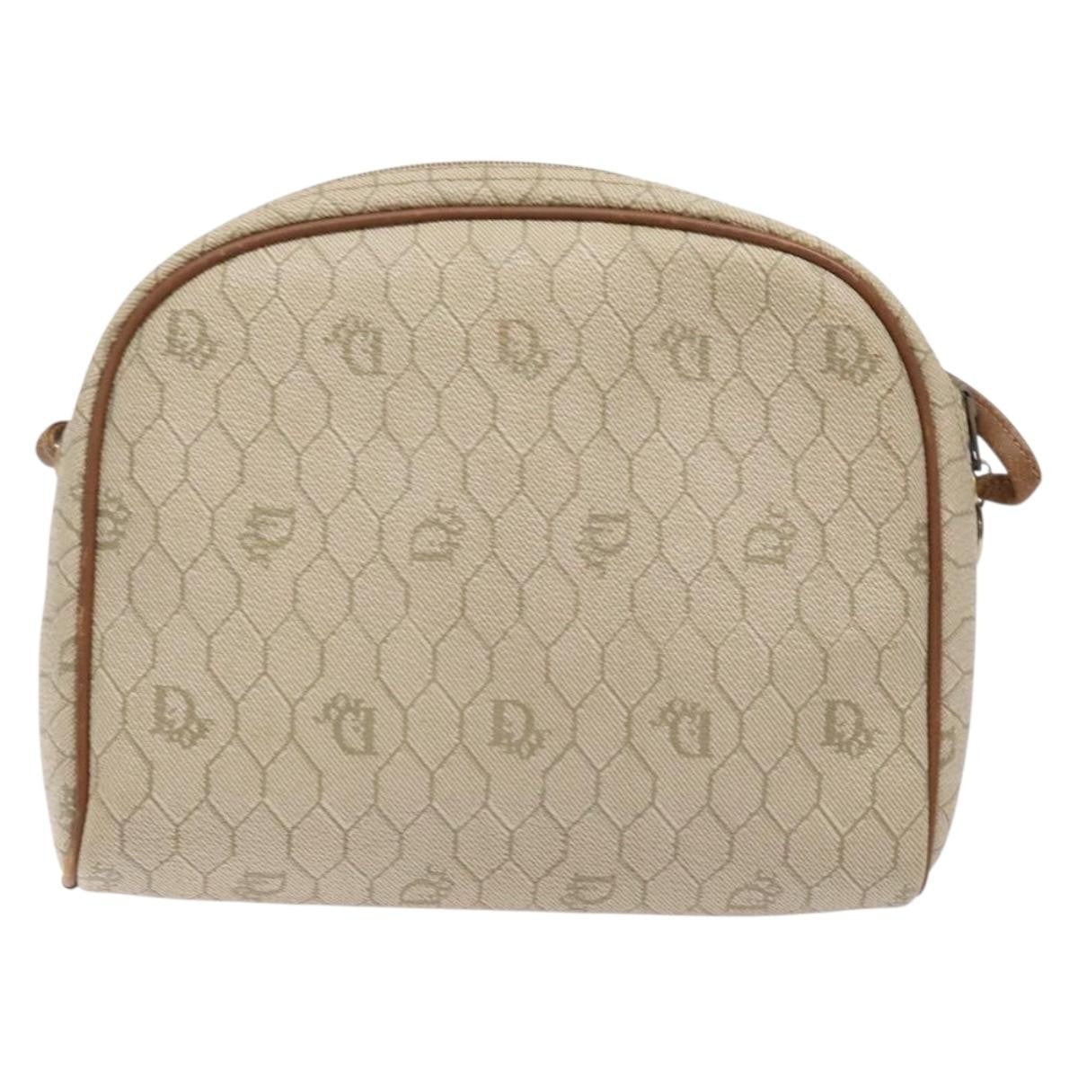 Christian Dior Vintage Honeycomb Shoulder Bag Canvas Beige Canvas Bag ()