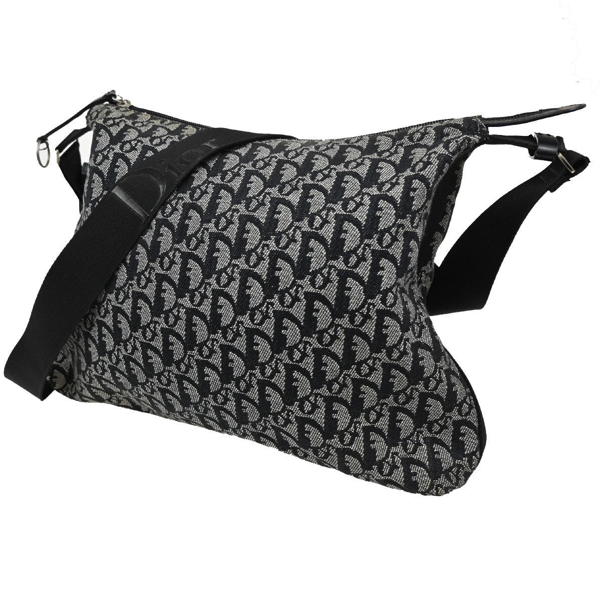 Christian Dior Vintage Trotter Messenger Bag Diorissimo Canvas Black Canvas Shoulder Bag Bag ()