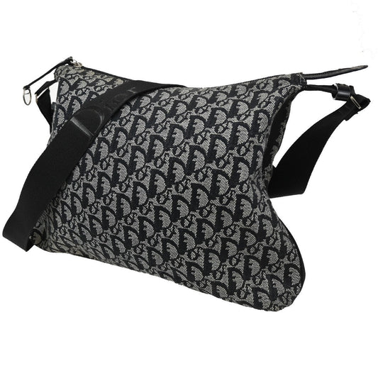 Christian Dior Vintage Trotter Messenger Bag Diorissimo Canvas Black Canvas Shoulder Bag Bag ()