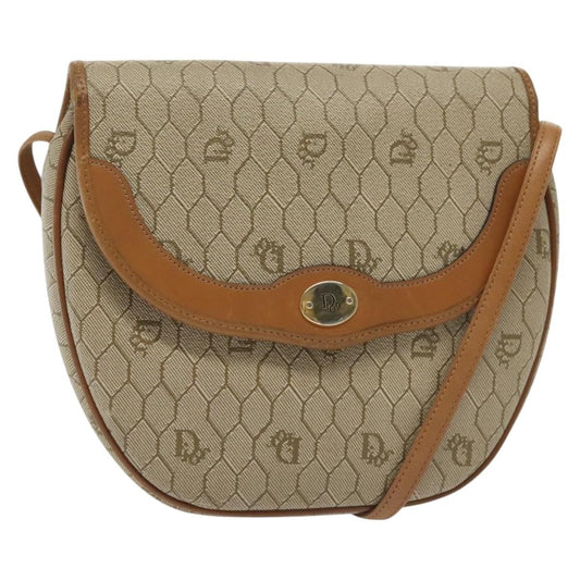 Christian Dior Vintage Honeycomb Shoulder Bag Canvas Beige Canvas Bag ()