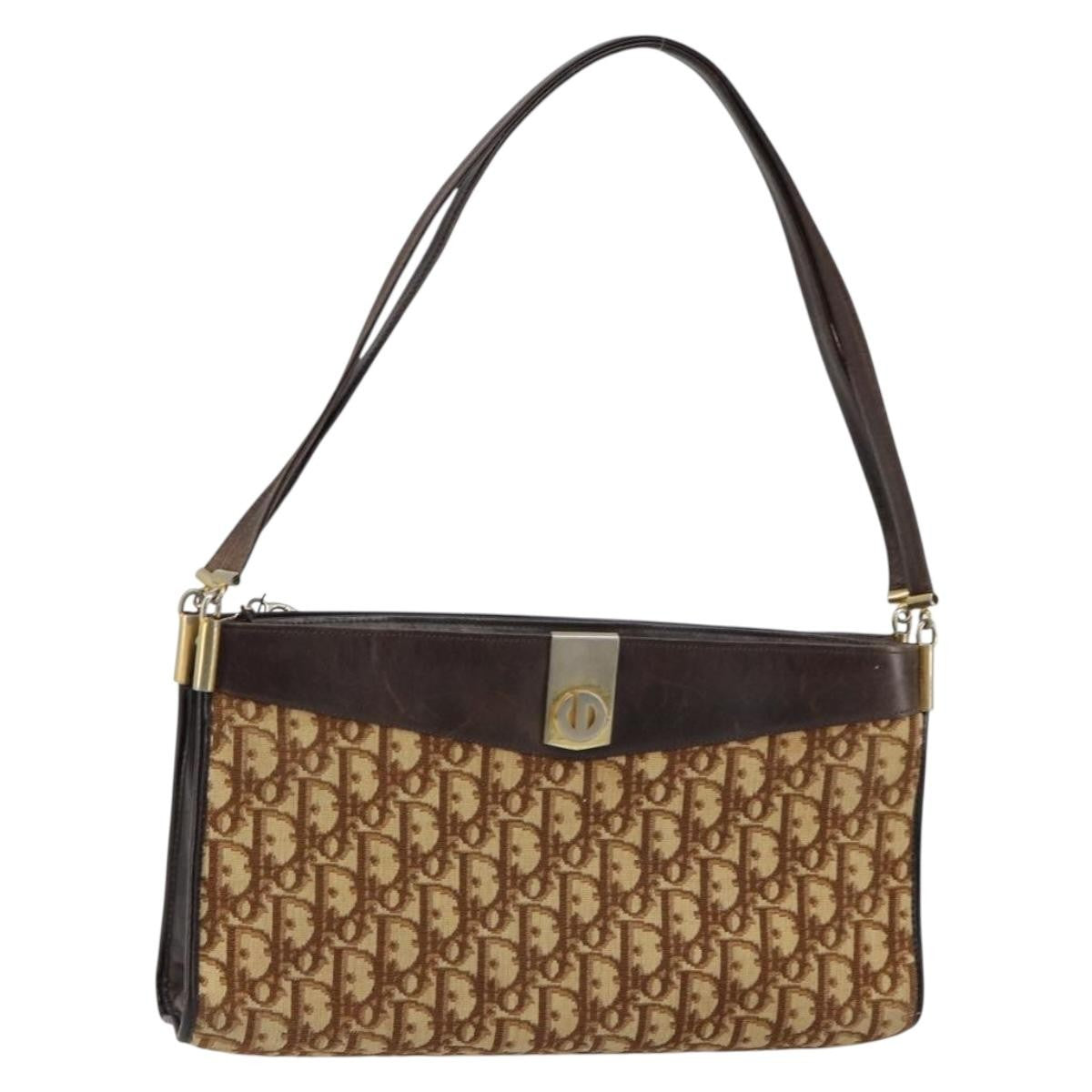 Christian Dior Vintage Trotter Shoulder Bag Canvas Brown Canvas Shoulder Bag Bag ()