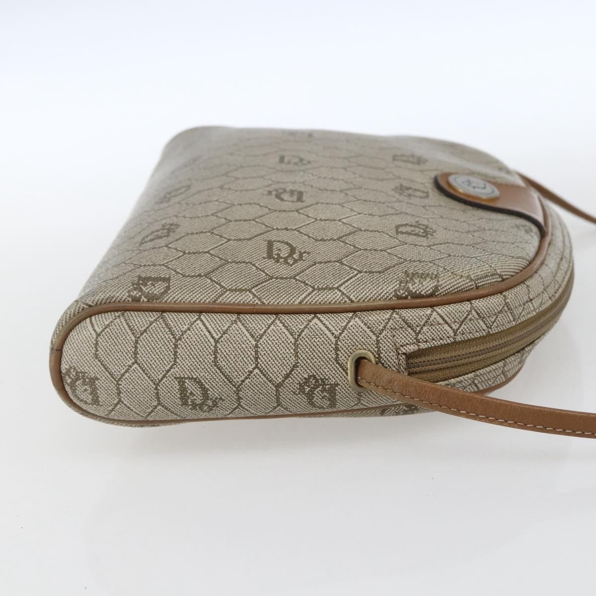 Christian Dior Vintage Honeycomb Shoulder Bag Canvas And Leather Beige Canvas Shoulder Bag Bag ()