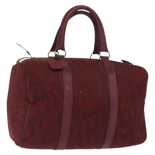 Christian Dior Vintage Trotter Boston Bag Diorissimo Canvas Red Canvas Handbag ()