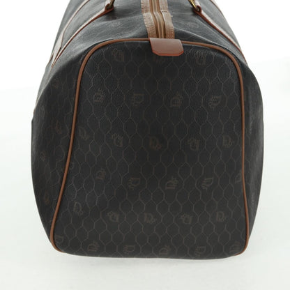 Christian Dior Vintage Honeycomb Boston Bag Canvas And Leather Black Pvc Travel Bag Bag ()