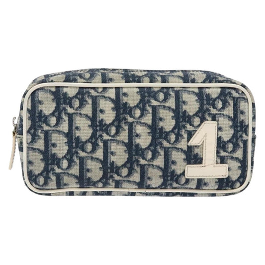 Christian Dior Vintage Trotter Pouch Diorissimo Canvas Navy Canvas Clutche & Pouche Bag ()