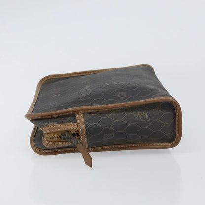 Christian Dior Vintage Honeycomb Zip Pouch Canvas And Leather Black Canvas Clutche & Pouche Bag ()