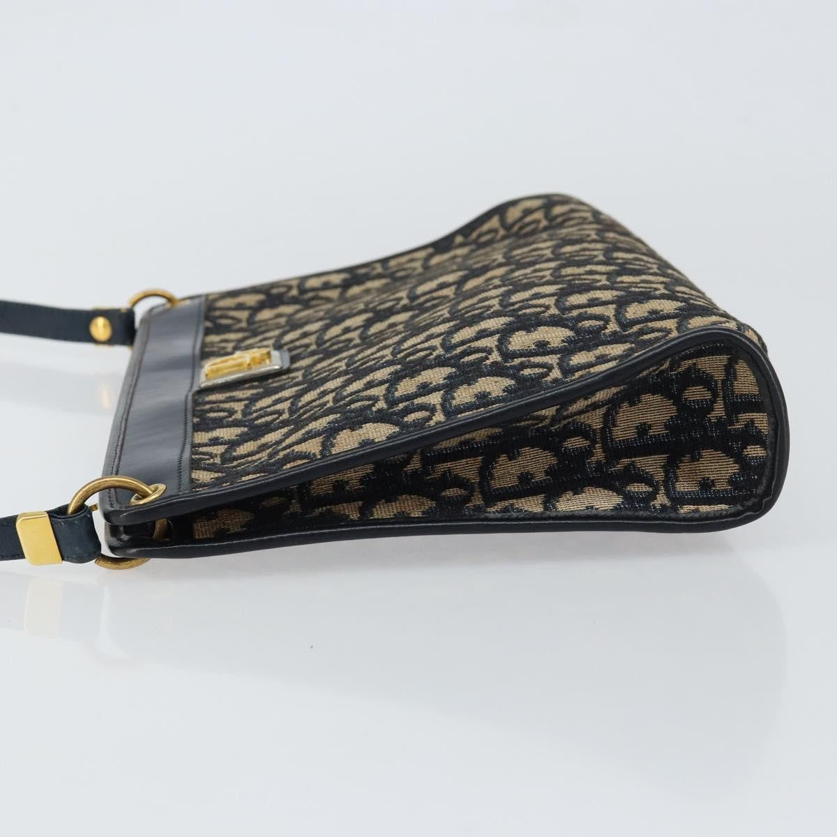 Christian Dior Vintage Trotter Shoulder Bag Canvas Navy Canvas Shoulder Bag Bag ()