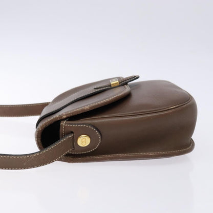 Christian Dior Vintage Cd Flap Shoulder Bag Leather Brown Leather Shoulder Bag Bag ()