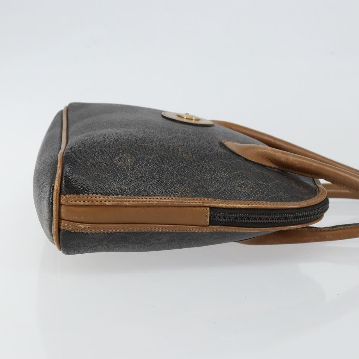 Christian Dior Vintage Honeycomb Handbag Canvas Leather Black Canvas Handbag ()