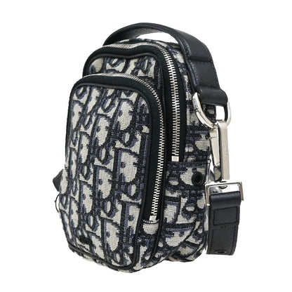 Christian Dior Zip Around Crossbody Pouch Oblique Canvas Blue Canvas Clutche & Pouche Bag ()