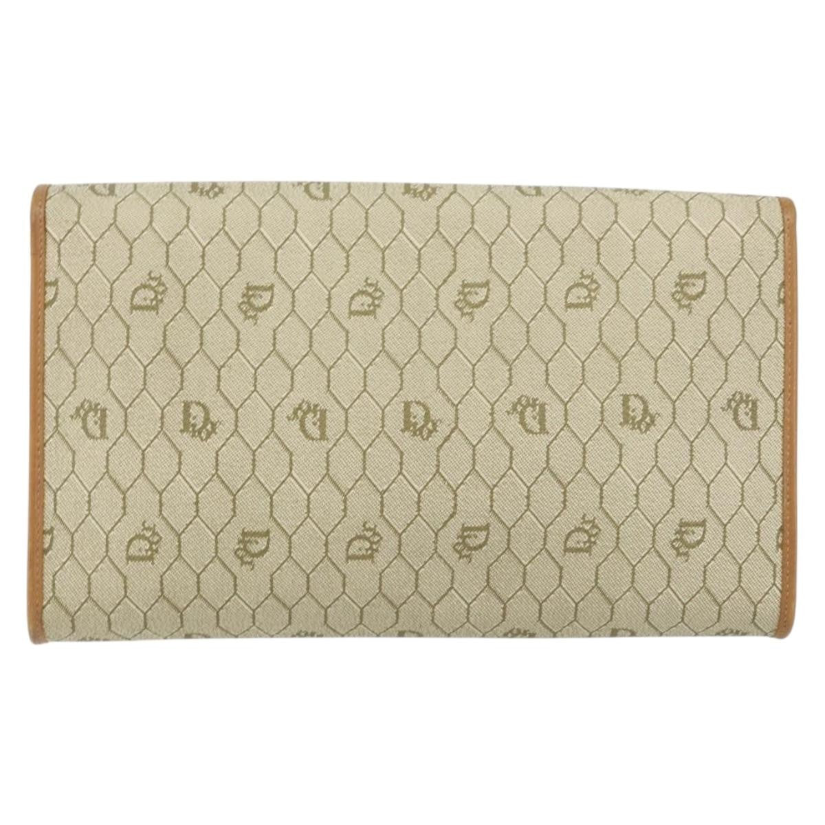 Christian Dior Vintage Honeycomb Chain Canvas Beige Canvas Shoulder Bag Bag ()