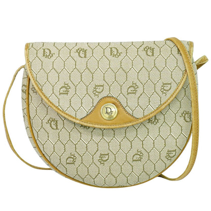 Christian Dior Vintage Honeycomb Shoulder Bag Canvas Beige Canvas Shoulder Bag Bag ()