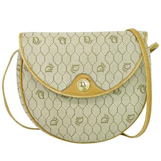 Christian Dior Vintage Honeycomb Shoulder Bag Canvas Beige Canvas Shoulder Bag Bag ()