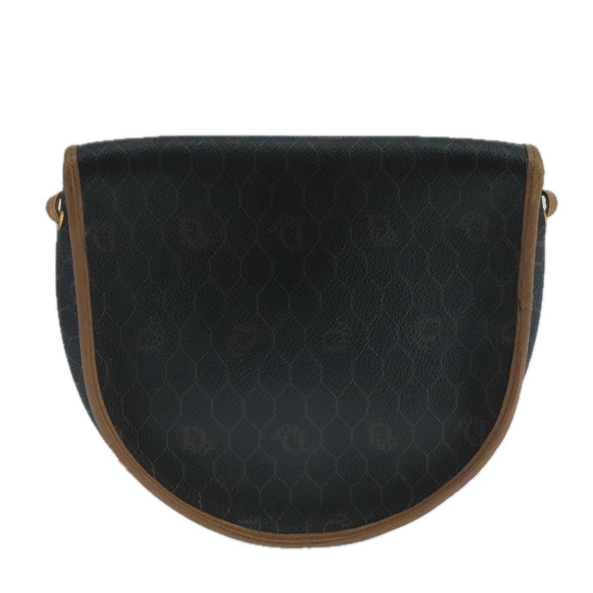 Christian Dior Vintage Honeycomb Flap Crossbody Bag Canvas And Leather Black Canvas Bag ()